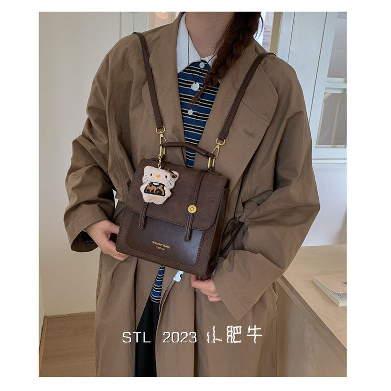 英伦复古迷你翻盖双肩包包女学院风剑桥书包高级感百搭小型背包潮,箱包皮具/热销女包/男包,通用款女包,淘宝优惠券,粉丝福利购,淘宝优惠卷