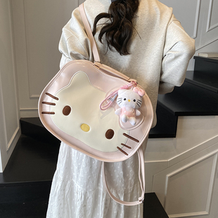 韩版高颜值学院风双肩包包女2025新款夏天哈喽KT猫书包女生电脑包