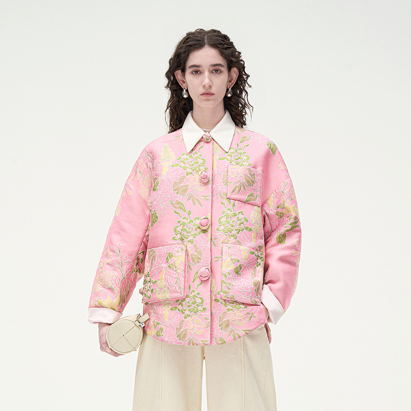 N·MORE设计师品牌【新年年衣】 冬季中长款新中式国风棉服外套