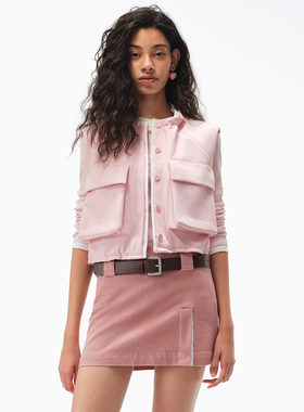 NMORE设计师品牌 26春季新款 芭比粉新中式薄棉马甲