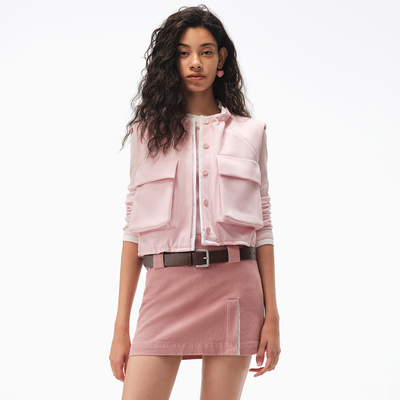 NMORE设计师品牌 26春季新款 【新年年衣】芭比粉新中式薄棉马甲