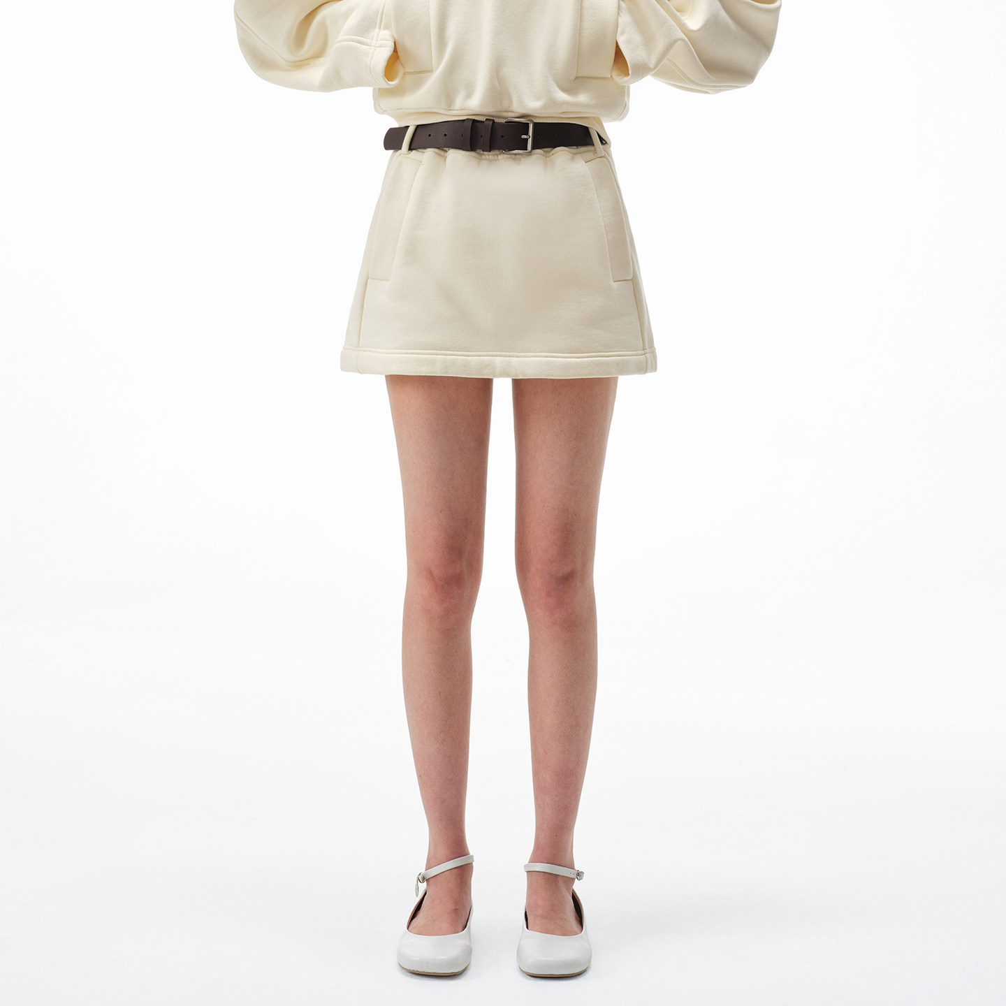 NMORE设计师品牌 26春季新款 腰带装饰加绒A字短裙,女装/女士精品,半身裙,淘宝优惠券,粉丝福利购,淘宝优惠卷