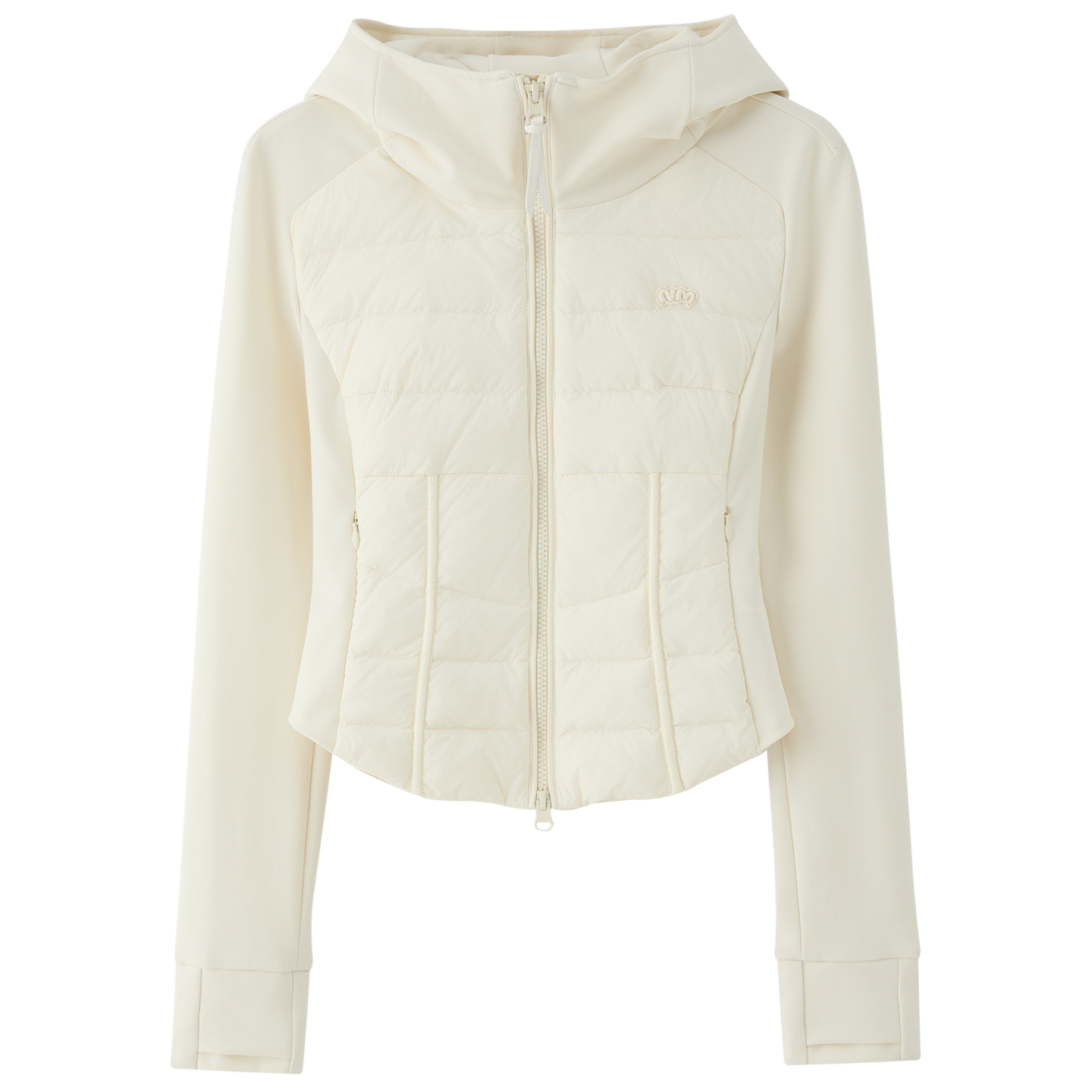 NMORE设计师品牌 25冬季新款 暖茶白拼接修身轻便鹅绒服