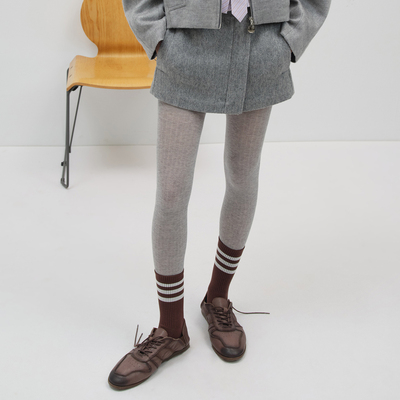 NMORE设计师品牌 25冬季新款 雅灰色不对称羊毛短裙