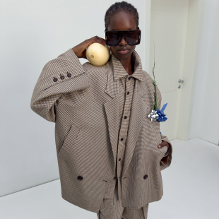 【金池同款】NMORE设计师品牌 25秋季新款复古格纹翻驳领廓形西装