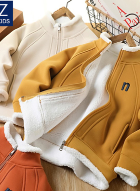 男童冬季加绒外套棒球服中大童儿童酷帅防风加厚保暖运动上衣夹克