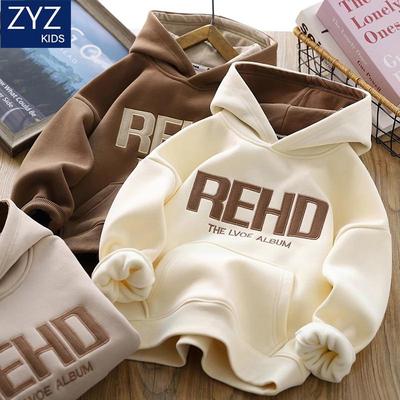 男童秋冬加绒连帽卫衣打底衫秋冬