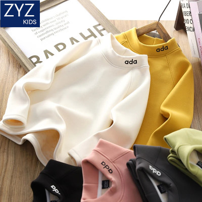 男童冬款蚕丝加绒保暖防风打底衫