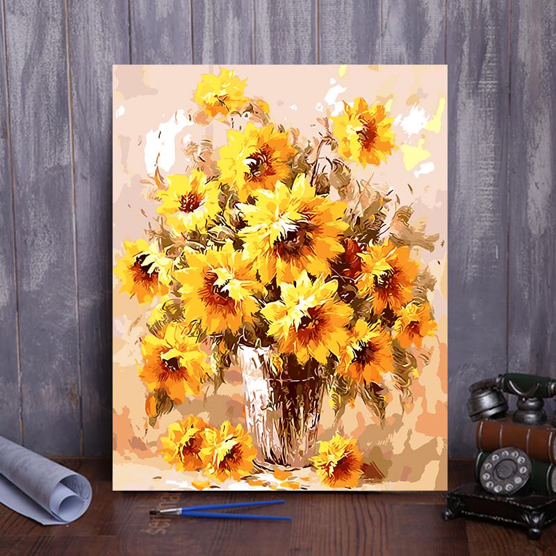 diy数字油画客厅风景植物花卉装饰画手工手绘定制填色油彩画 倾图片