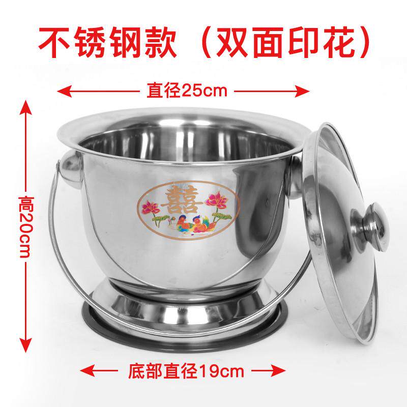 q^高脚痰盂家用卧室带盖卧床老年人坐便器搪瓷新式尿盆尿桶特大号