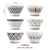 釉斗笠碗彩陶瓷米饭碗5英寸下餐具新款 家用高脚碗防烫