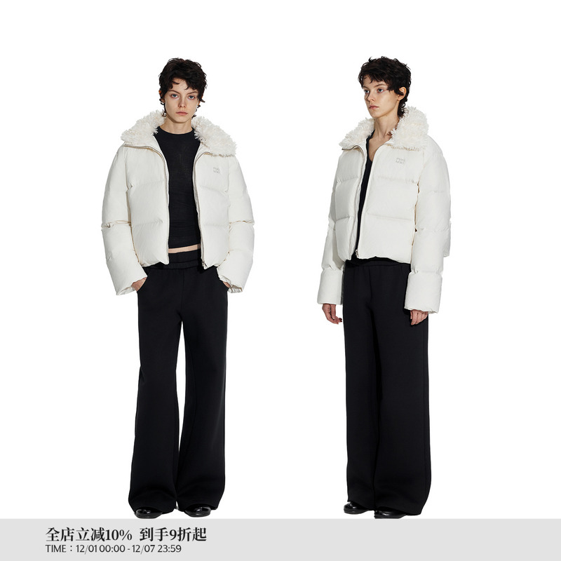 PUKI 原创90白鸭绒肯豆短款多穿羽绒服厚外套 *毛领可拆卸