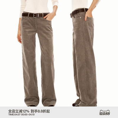 PUKI 新晋裤王 380G重磅灯芯绒面料 复古中低腰直筒休闲长裤