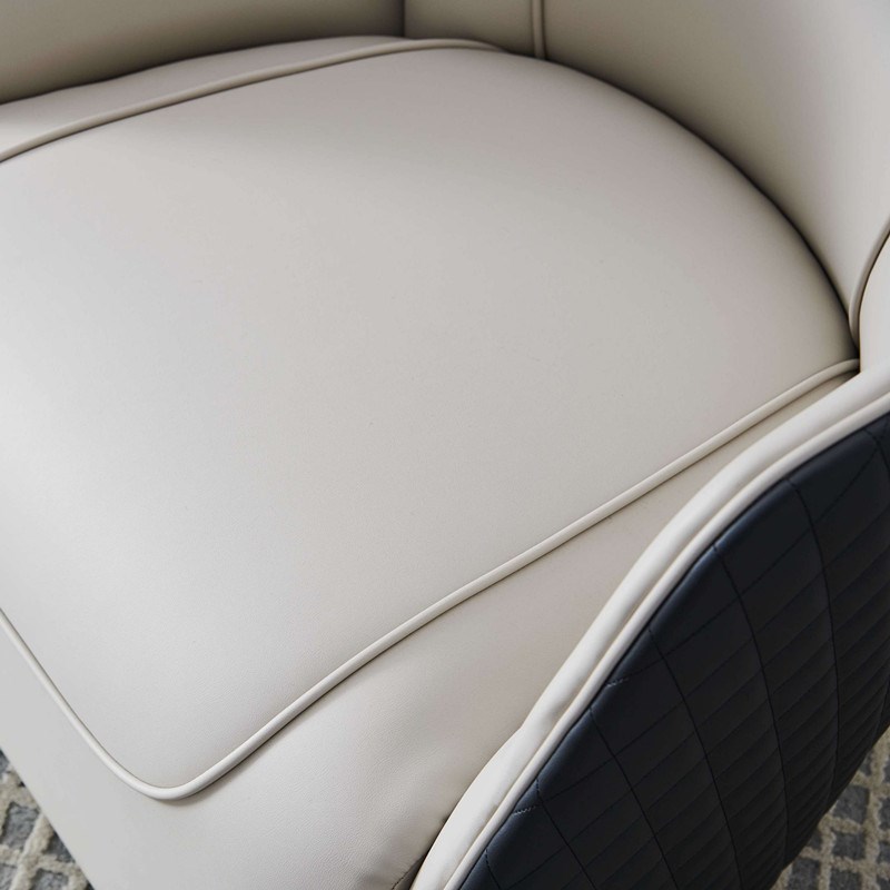 北欧现代简约沙发椅单人休闲椅客厅家用皮质高靠背软包休闲椅组合