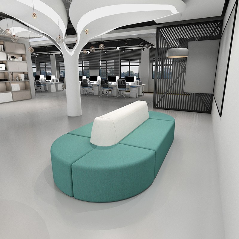 门店培训机构大厅图书馆辅导班双面休息区创意异形办公室沙发组合