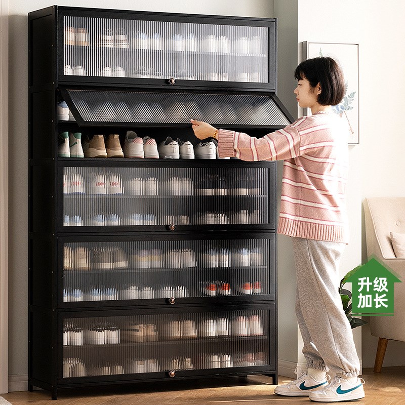 鞋柜高款立式入户柜一体玄关柜鞋架子家门口多层带门入门鞋架防尘