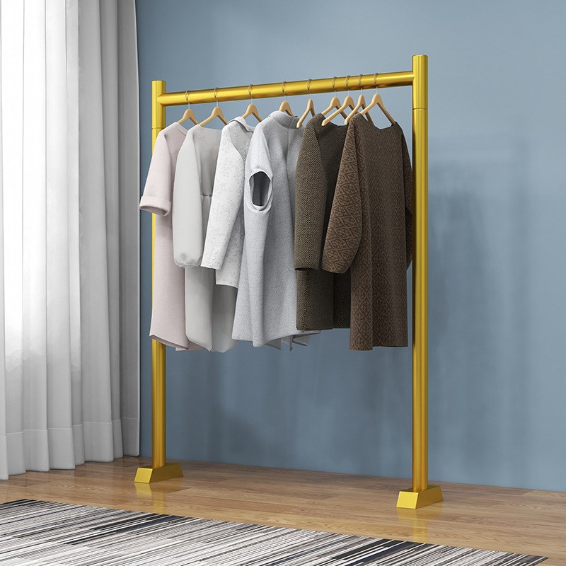 窄脚晾衣架落地室内晒衣架阳台卧室挂衣架子家用简易单杆式衣帽架