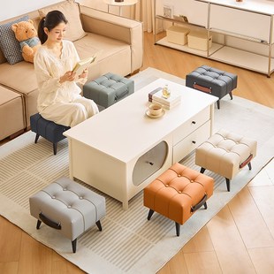 出口品质欧式 皮矮凳坐墩 脚凳家用客厅换鞋 凳床尾沙发轻奢储物时尚