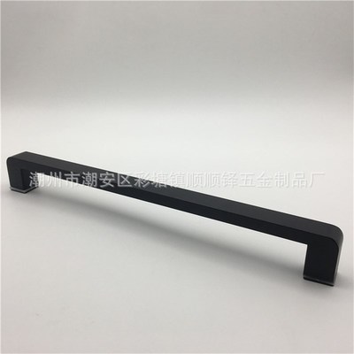 淋浴房卫生间玻璃门拉手不锈钢磨砂黑圆头形五金移开门把手