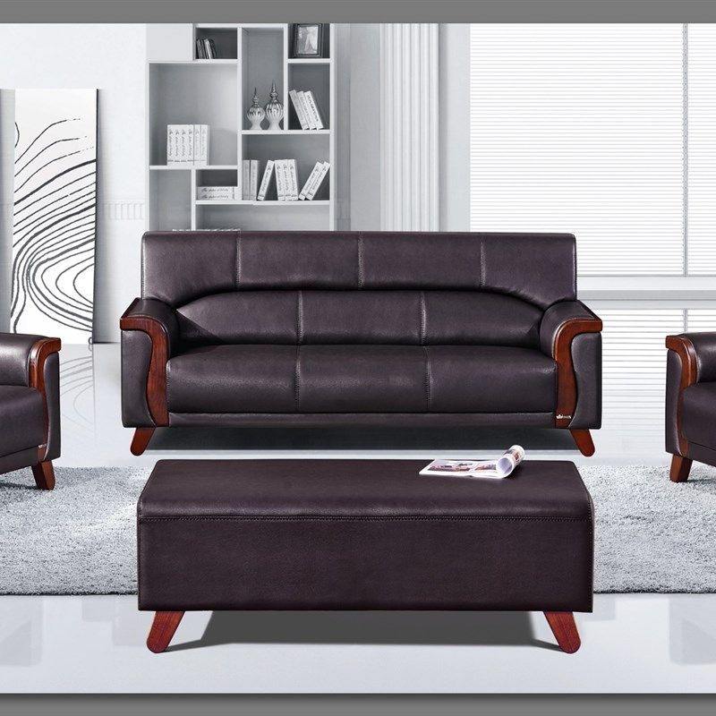 保固五年黑色西皮办公沙发自由组合接待洽谈沙发经理室组合沙发