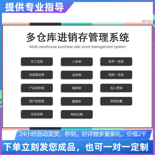 原创设计多仓库进销存出入库管理系统含调拨EXCEL表格WPS系统