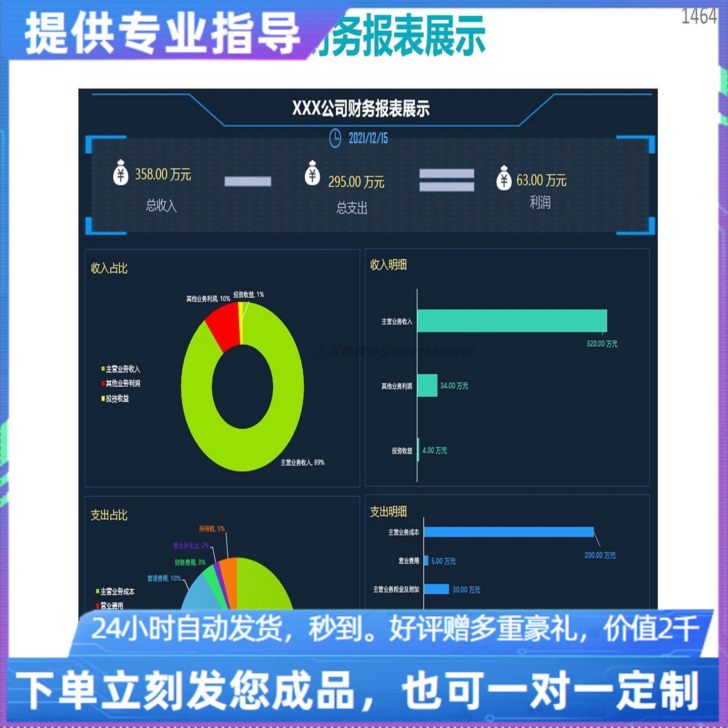 原创设计公司财务报表看板EXCEL表格WPS系统定制