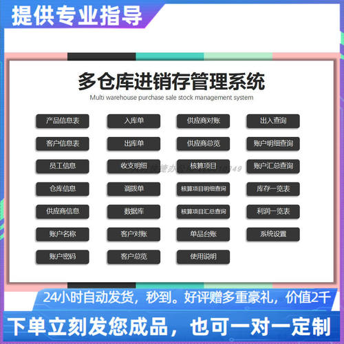 原创设计多仓库进销存出入库管理系统含调拨利润核算EXCEL表格系