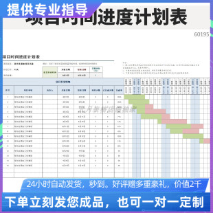 原创设计精品项目时间进度计划表EXCEL表格WPS系统