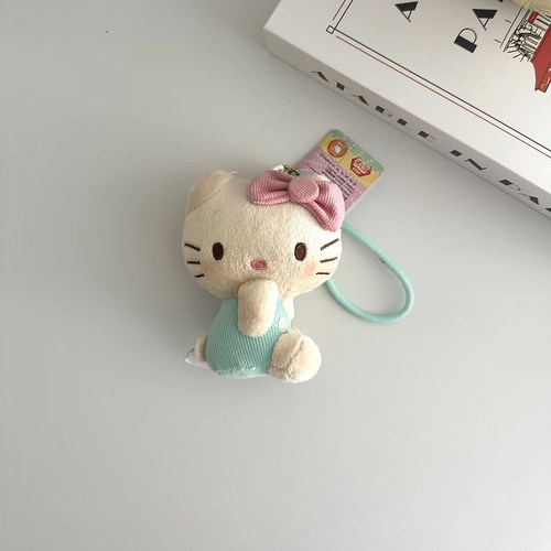 薄荷绿凯蒂猫捂嘴钥匙扣挂件