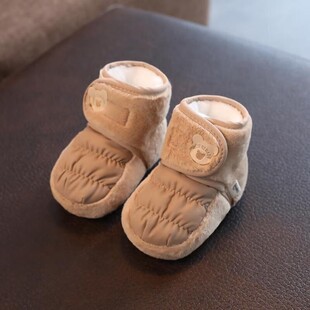婴儿鞋子冬款加绒0到6个月12冬季鞋袜冬天地板袜初生宝宝秋冬棉鞋