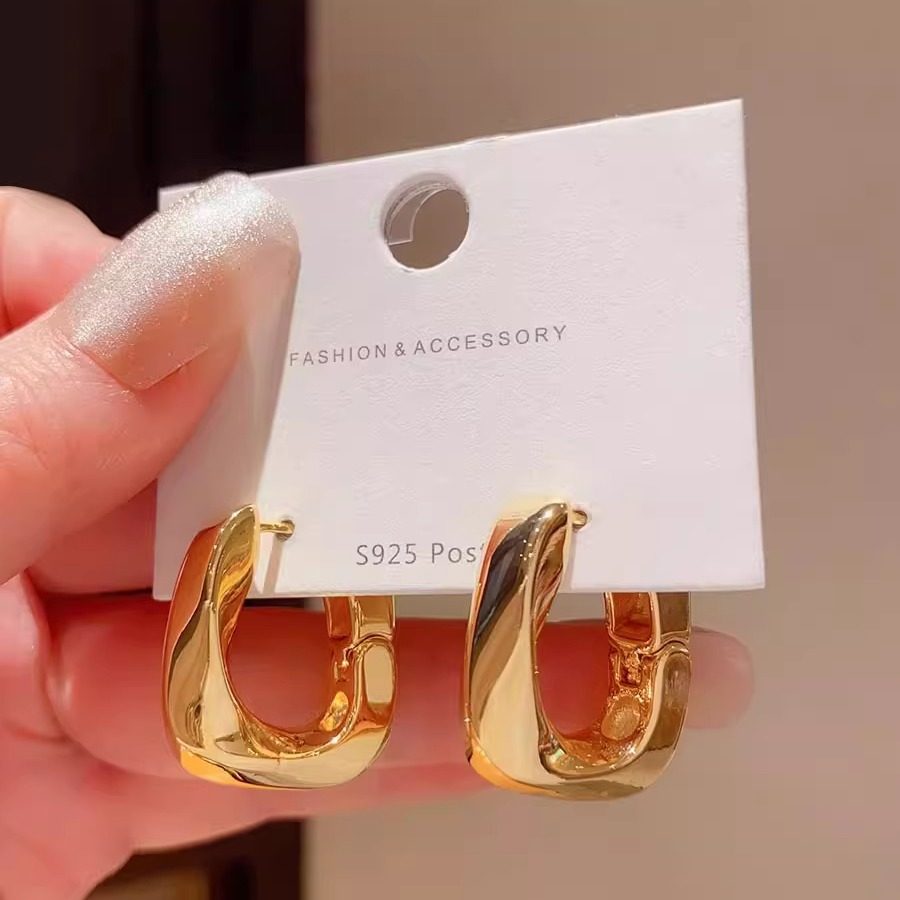 欧美复古夸张18K金色冷淡风金属耳扣女2026新款ins风小众耳环耳饰,饰品/流行首饰/时尚饰品新,耳环,淘宝优惠券,粉丝福利购,淘宝优惠卷