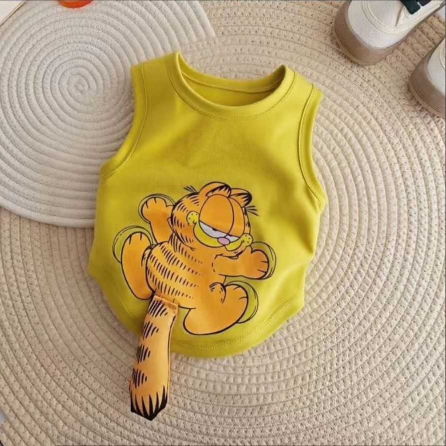 狗狗衣服夏季可爱卡通咖啡猫图立体尾巴背心博美比熊约克夏小型犬