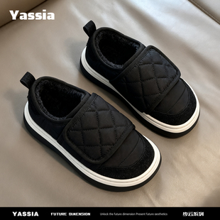 亚束棉鞋男士外穿防水厚底加绒保暖棉拖鞋女增高居家室内棉拖冬季