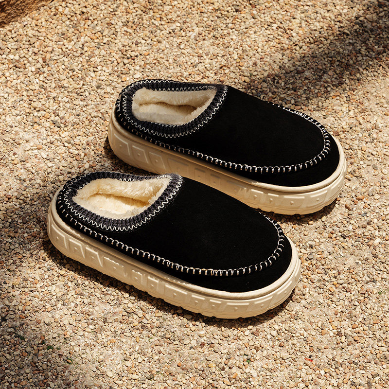 亚束逸茉岩舒棉拖鞋男2025新款秋冬季棉拖室外可外穿厚底增高保暖