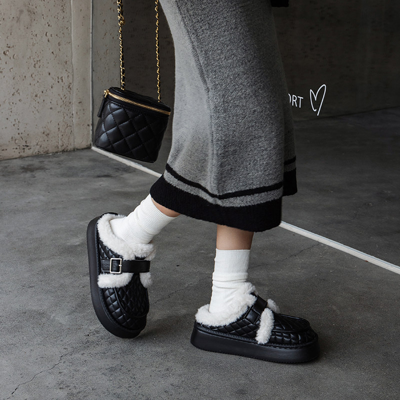 亚束逸茉繁星棉鞋毛毛拖女外穿保暖厚底防滑防水拖鞋加绒增高棉拖,女鞋,毛毛鞋,淘宝优惠券,粉丝福利购,淘宝优惠卷