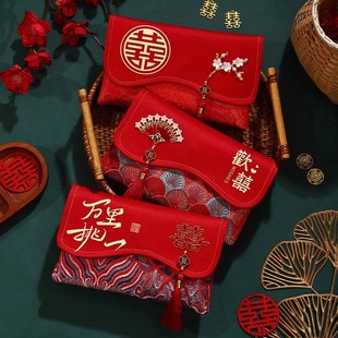 万元礼金钱袋2025新款结婚中式利是封改口敬茶布艺红包袋婚庆用品