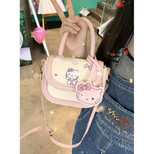 抖音同款 diy手工自制做手缝材料包可爱卡通KT猫玉桂狗斜挎单肩包