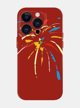 彩色烟花适用iphone17promax手机壳新年红色苹果16pro小米15pro艺术设计感13mini简约ins超火12华为mate70p60