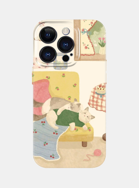 两只猫咪 适用iPhone17promax小米15手机壳华为P90pro苹果16可爱mate80畅享70findX9荣耀500reno14nova11vivo
