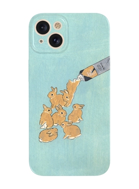 牙膏兔子iPhone16苹果14promax新款mate60小米15华为p70/nova13红米k适用oppo荣耀200/vivoX90菲林s18手机壳