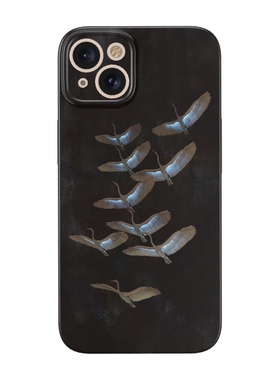 自由之鹤iPhone13苹果15promax华为mate60新款p50e小米14硬壳12适用oppo荣耀全包精孔90nova11菲林手机壳s16
