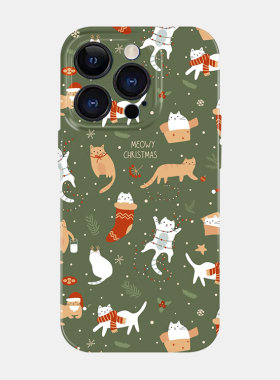 圣诞猫咪适用苹果17iPhone16菲林手机壳nova13华为p80小众创意mate70小米15可爱opporen14vivos30荣耀300新款
