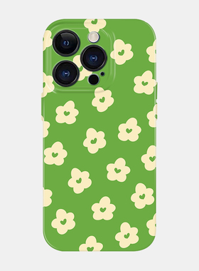爱心花朵绿色适用iphone17promax手机壳苹果16pro小米15pron女ova14小清新13简约ins风菲林壳12华为mate70p60