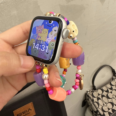 小怪兽多巴胺适用于苹果s8/10手表表带apple watchs9腕带ultra2