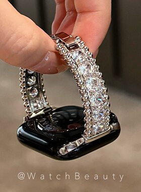 满钻花环金属手镯款苹果手表表带适用于Apple Watch10iwatch11S89
