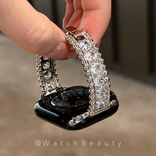 满钻花环金属手镯款苹果手表表带适用于Apple Watch10iwatch11S89