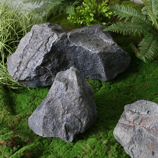 饰摆件 仿真石头景观室内软装 拍摄假山石头道具布景园林绿植造景装