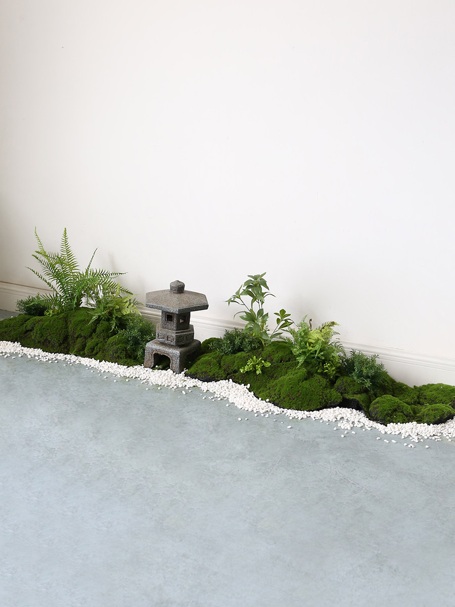 新型中国风模拟绿色植物入口景观室内假苔藓微景观办公室彷生植物