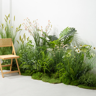 仿真绿植草丛造景室内软装仿生狗尾巴草芦苇盆栽景观装饰橱窗摆件