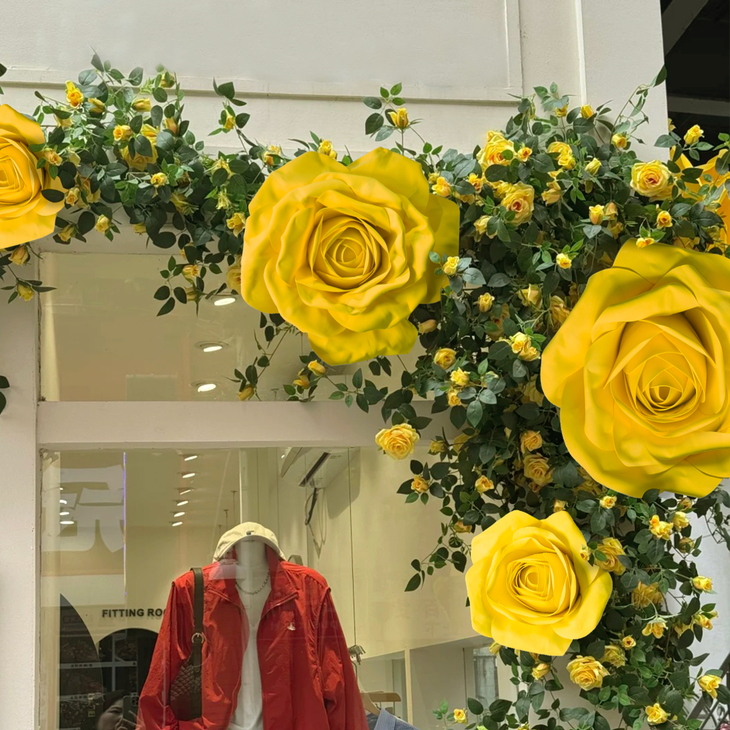 EVA仿真黄色玫瑰花造景花艺装饰